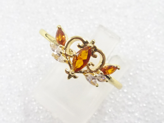 JAPANESE KIMONO / ANTIQUE COLORED STONE RING (SIZE 20)